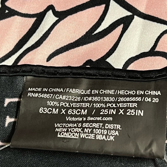 Scarf Bombshell Victoria’s Secret Pink Black  Silk - Picture 3 of 7